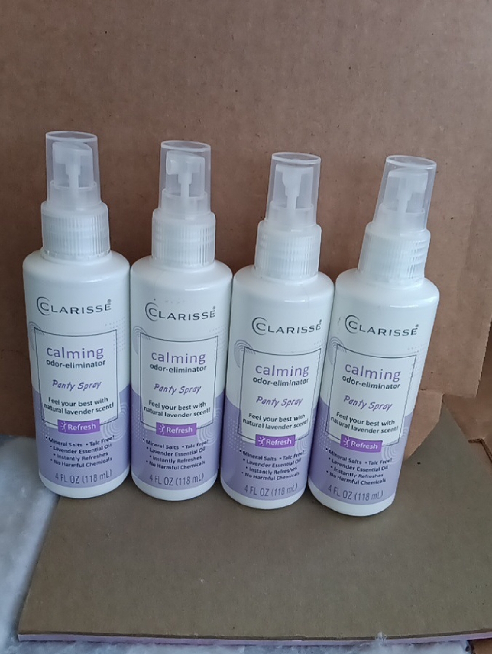 Clarisse Calming Panty Spray - White Bottle with Lavender Label